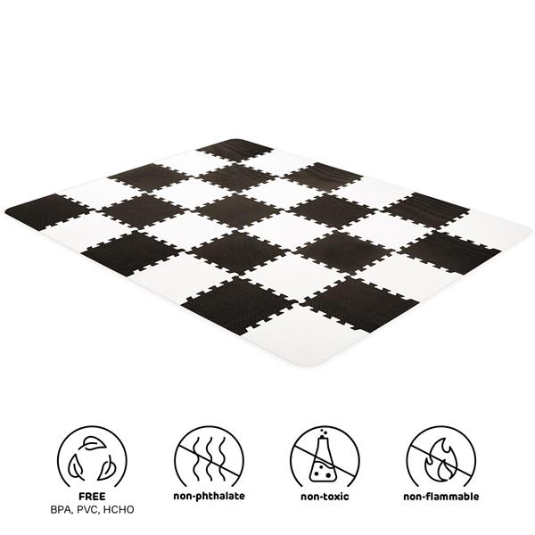 Розвивальний килимок-пазл Kinderkraft Luno Black 30 ел. (KKMLUNOBLK0000)
