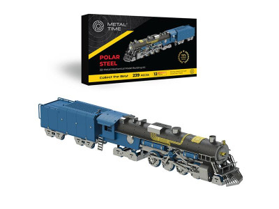 Колекційна модель-конструктор Metal Time Polar Steel color Поїзд кольоровий механічний (MT052)