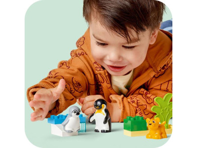 Конструктор LEGO DUPLO Сімейства диких тварин: пінгвіни та леви 10 деталей (10442)