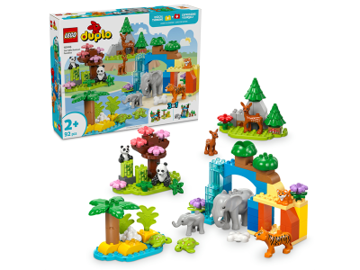 Конструктор LEGO DUPLO Town Сімейства диких тварин 3-в-1, 92 деталі (10446)