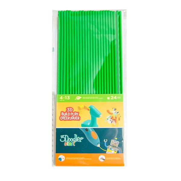 Набір стрижнів для 3D-ручки 3Doodler Start зелений 24 шт. (3DS-ECO07-GREEN-24)