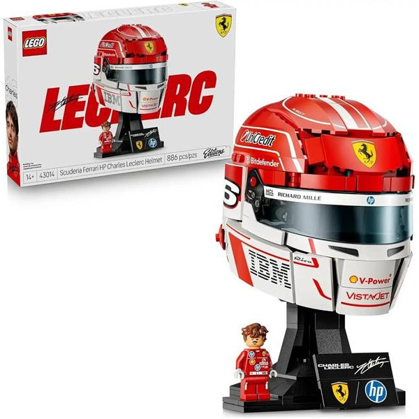 Конструктор LEGO® Editions Шолом Шарля Леклера з команди Scuderia Ferrari HP, 886 деталей (43014)