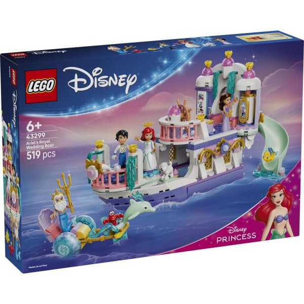 Конструктор LEGO® Disney Принцеса Королівський весільний човен Аріель, 519 деталей (43299)