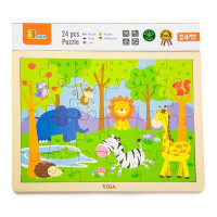 Деревяний пазл Viga Toys Звірята 24 ел. (50198)