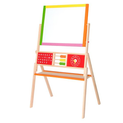 Дерев'яний мольберт Viga Toys двосторонній магнітний із рахівницею (50951) Дерев'яний мольберт Viga Toys двосторонній магнітний із рахівницею (50951)