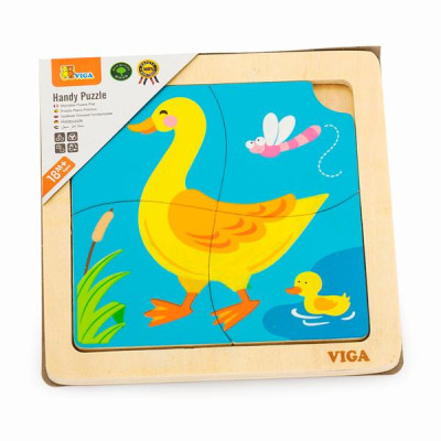 Деревяний мініпазл Viga Toys Качечки 4 ел. (51314)