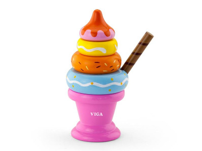 Дерев'яна пірамідка Viga Toys Морозиво рожевий (51321) Дерев'яна пірамідка Viga Toys Морозиво рожевий (51321)