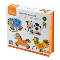 Деревяна шнурівка Viga Toys Фермерські звірята (51325)