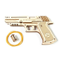 Дерев'яний механічний 3D конструктор Ugears Пістолет Вольф-01 (70047)