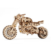 Дерев'яний механічний 3D конструктор Ugears Мотоцикл Scramber з коляскою (70137) Дерев'яний механічний 3D конструктор Ugears Мотоцикл Scramber з коляскою (70137)