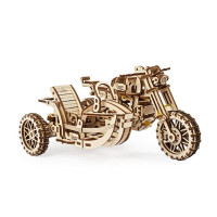 Дерев'яний механічний 3D конструктор Ugears Мотоцикл Scramber з коляскою (70137) Дерев'яний механічний 3D конструктор Ugears Мотоцикл Scramber з коляскою (70137)