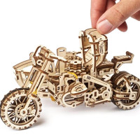 Дерев'яний механічний 3D конструктор Ugears Мотоцикл Scramber з коляскою (70137) Дерев'яний механічний 3D конструктор Ugears Мотоцикл Scramber з коляскою (70137)