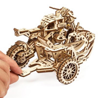Дерев'яний механічний 3D конструктор Ugears Мотоцикл Scramber з коляскою (70137) Дерев'яний механічний 3D конструктор Ugears Мотоцикл Scramber з коляскою (70137)