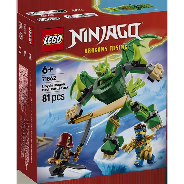 Конструктор LEGO® NINJAGO® Бойовий набір робота Дракона Ллойда Іграшка, 81 деталь (71862) Конструктор LEGO® NINJAGO® Бойовий набір робота Дракона Ллойда Іграшка, 81 деталь (71862)