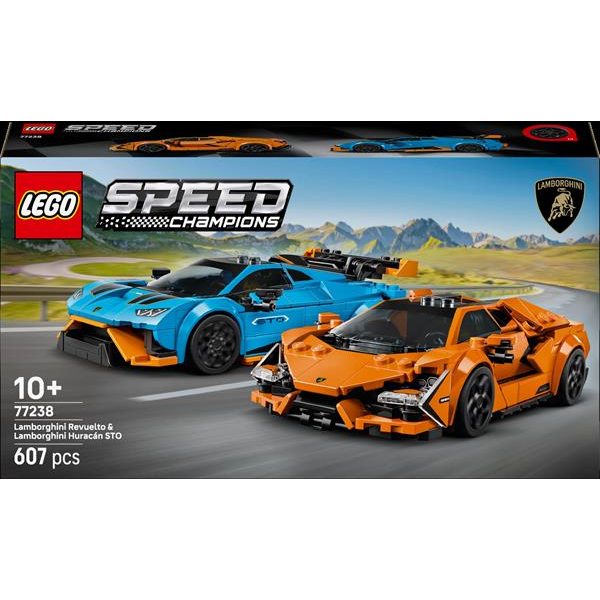 Конструктор LEGO Speed Champions Lamborghini Revuelto і Huracan STO 607 деталей (77238)