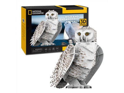 3D пазл CubicFun Зникаючі тварини Сніжна сова (DS1079h)