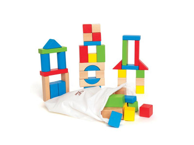 Набір дерев'яних блоків Hape кольорові (E0409) Набір дерев'яних блоків Hape кольорові (E0409)