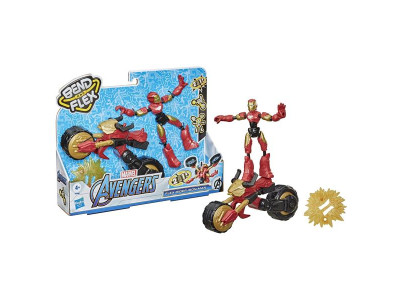 Фігурка 2 в 1 Hasbro Bend and Flex Месники Залізна людина на мотоциклі (F0244)