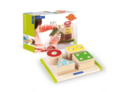 Дерев'яна логічна пірамідка Guidecraft Manipulatives Фігури геометрії (G6738)