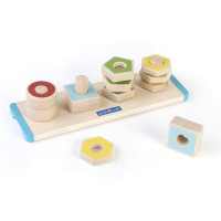 Дерев'яна логічна пірамідка Guidecraft Manipulatives Фігури на різьбі (G6901) Дерев'яна логічна пірамідка Guidecraft Manipulatives Фігури на різьбі (G6901)