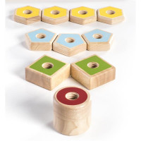 Дерев'яна логічна пірамідка Guidecraft Manipulatives Фігури на різьбі (G6901) Дерев'яна логічна пірамідка Guidecraft Manipulatives Фігури на різьбі (G6901)