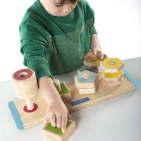 Дерев'яна логічна пірамідка Guidecraft Manipulatives Фігури на різьбі (G6901) Дерев'яна логічна пірамідка Guidecraft Manipulatives Фігури на різьбі (G6901)