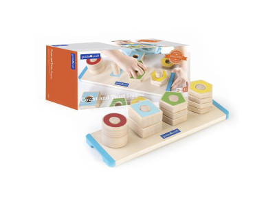 Дерев'яна логічна пірамідка Guidecraft Manipulatives Фігури на різьбі (G6901)