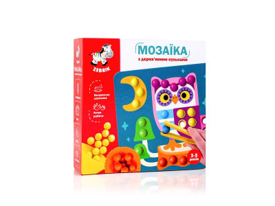 Мозаїка дерев'яна Vladi Toys Доповни картинку кульками (ZB2002-08)