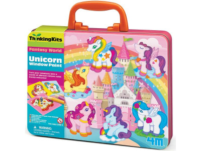 Набір для вітражів із фарбами 4M Єдинороги (00-04735) Набір для вітражів із фарбами 4M Єдинороги (00-04735)