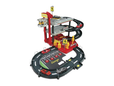 Автотрек Bburago Ferrari з гаражем 3 рівня 2 машинки 1:43 (18-31204)