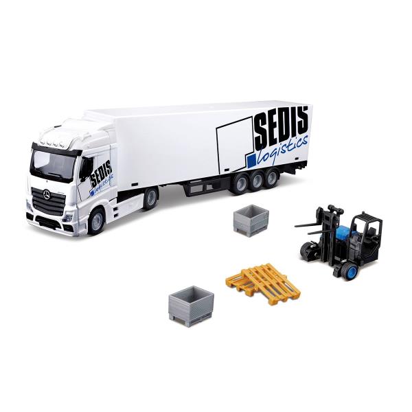 Автомодель Bburago Фура Mercedes-Benz Actros з навантажувачем 1:43 (18-31471)