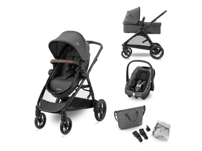 Універсальна коляска 3 в 1 Maxi-Cosi Zelia S Trio з автокріслом CabrioFix S i-Size та сумкою темно-сірий (1996551110)