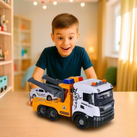 Ігровий набір серії "Mid Truck" – ЕВАКУАТОР SCANIA З МАШИНОЮ ПОЛІЦІЇ (світло, звук)