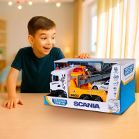 Ігровий набір серії "Mid Truck" – ЕВАКУАТОР SCANIA З МАШИНОЮ ПОЛІЦІЇ (світло, звук)