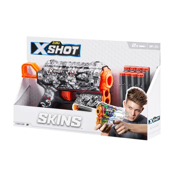 Швидкострільний бластер X-Shot Skins Flux Illustrate 8 патронів (36516D) Швидкострільний бластер X-Shot Skins Flux Illustrate 8 патронів (36516D)