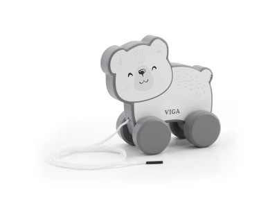 Дерев'яна каталка PolarB Білий ведмедик (44001)