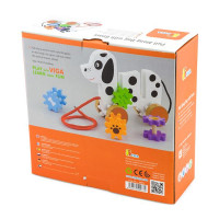 Деревяна каталка Viga Toys Собачка з шестерінками (50977)