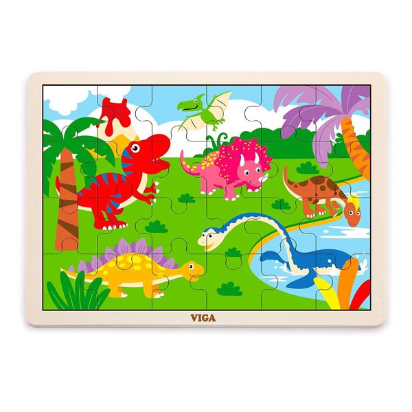Деревяний пазл Viga Toys Динозаври 24 ел. (51460)