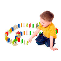 Динамічний конструктор Viga Toys Деревяне доміно 116 ел. (51620)
