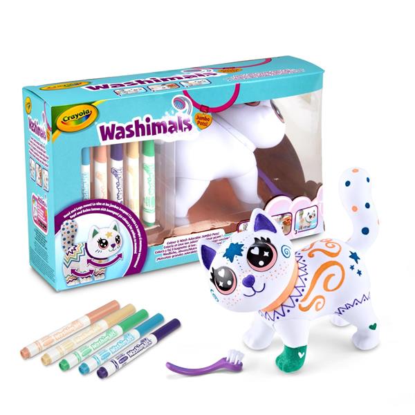 Набір для творчості Crayola Washimals Котик-велетень з фломастерами 5 шт. (74-7518)