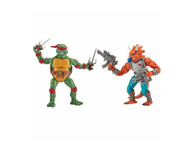 Набір фігурок TMNT Черепашки-ніндзя класичні Рафаель проти Трицератона 15 см (81278)