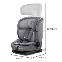 Автокрісло Kinderkraft Oneto3 i-Size Isofix сірий (KCONE300GRY0000)