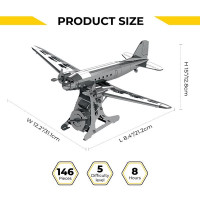 Колекційна модель-конструктор Metal Time Remarkable Douglas Літак DC-3 механічний (MT057)