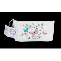 Косметичка на блискавці матова біла 20х10 сммарки «Lukky» (T18079)