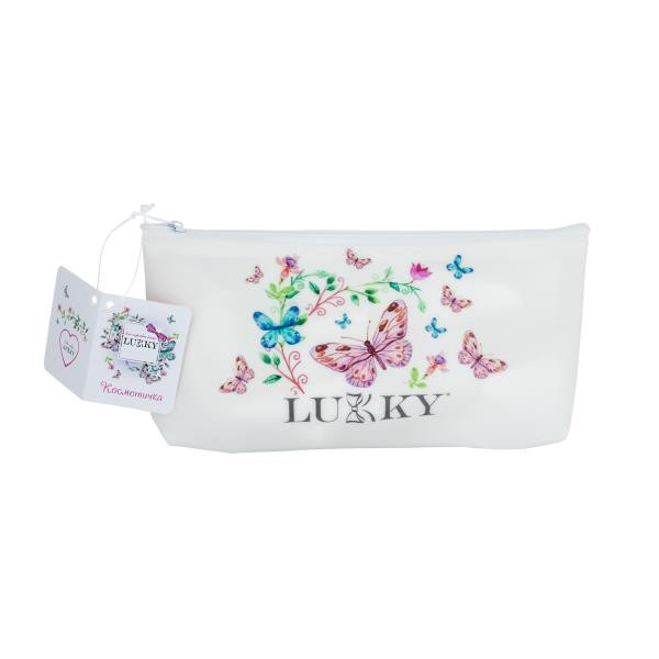 Косметичка на блискавці матова біла 20х10 сммарки «Lukky» (T18079)