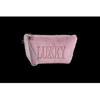 Косметичка Lukky плюшева з логотипом бузковий (T21390)