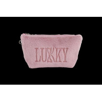 Косметичка Lukky плюшева з логотипом бузковий (T21390)