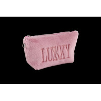 Косметичка Lukky плюшева з логотипом бузковий (T21390)