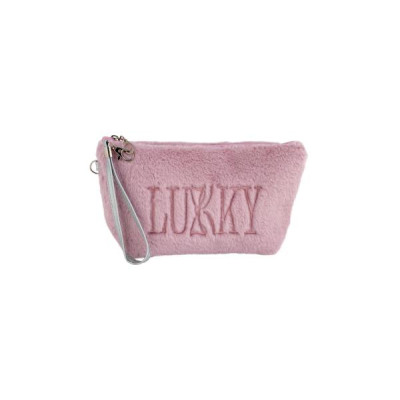Косметичка Lukky плюшева з логотипом бузковий (T21390) Косметичка Lukky плюшева з логотипом бузковий (T21390)
