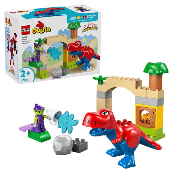 Конструктор LEGO DUPLO Disney Динозавр Spidey-Rex проти Зеленого Гобліна 25 Деталей (10463)